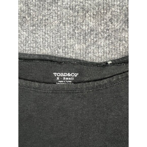 Toad & Co Dress Women's XS Black 3/4 Sleeve Fit & Flare Pockets Knee Length - Picture 2 of 8